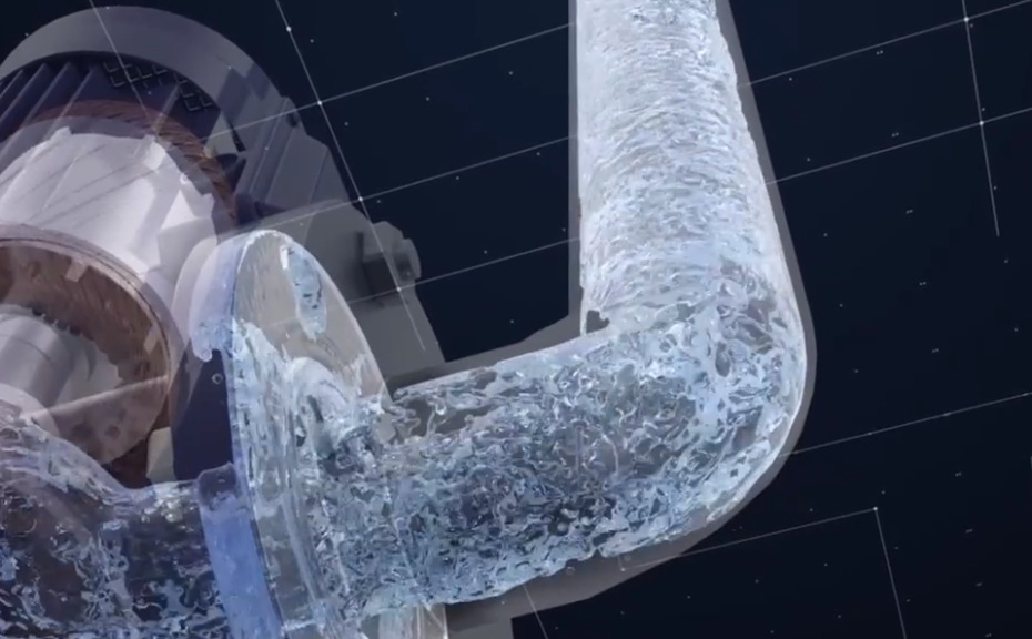 切割机污水泵处理设备三维动画图片